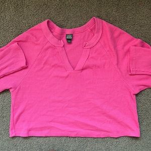 Long sleeve pink crop